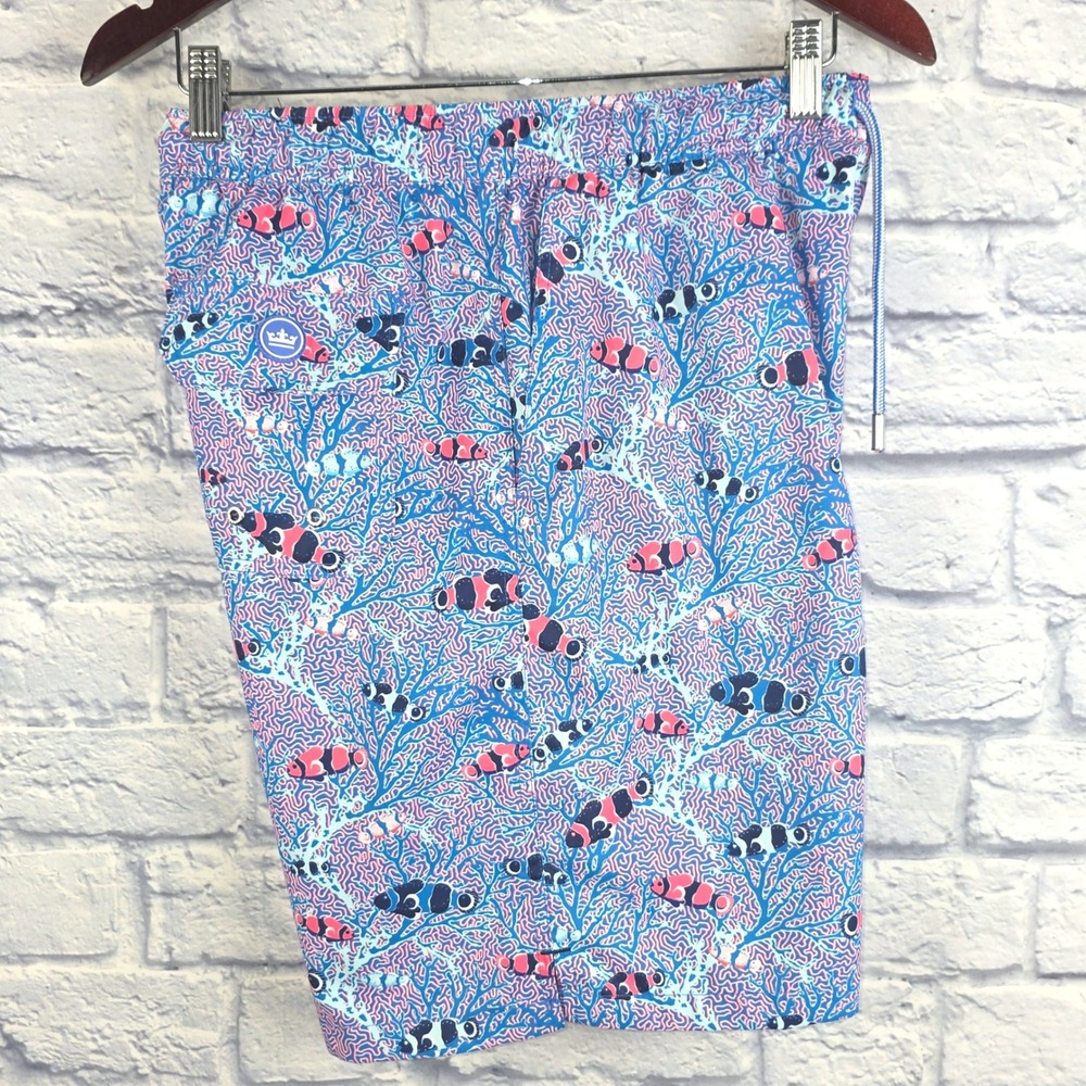 Peter Millar Men Multicolor Seaside Collection Coral Reef Swim Trunks Size Large